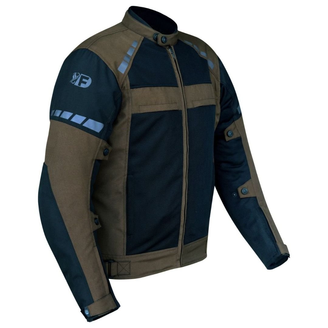 MEN'S SUMMER V-90 BROWN FREEDAY MOTORCYCLE COATS - Image 2