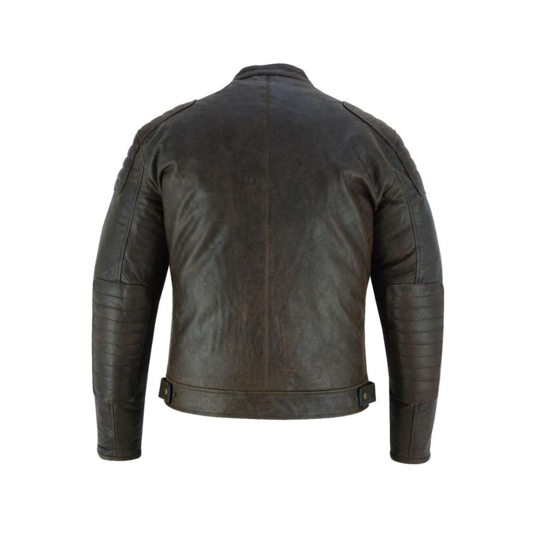 RAXUS DARK BROWN MOTORCYCLE LEATHER JACKET R-40 MEN - Image 3
