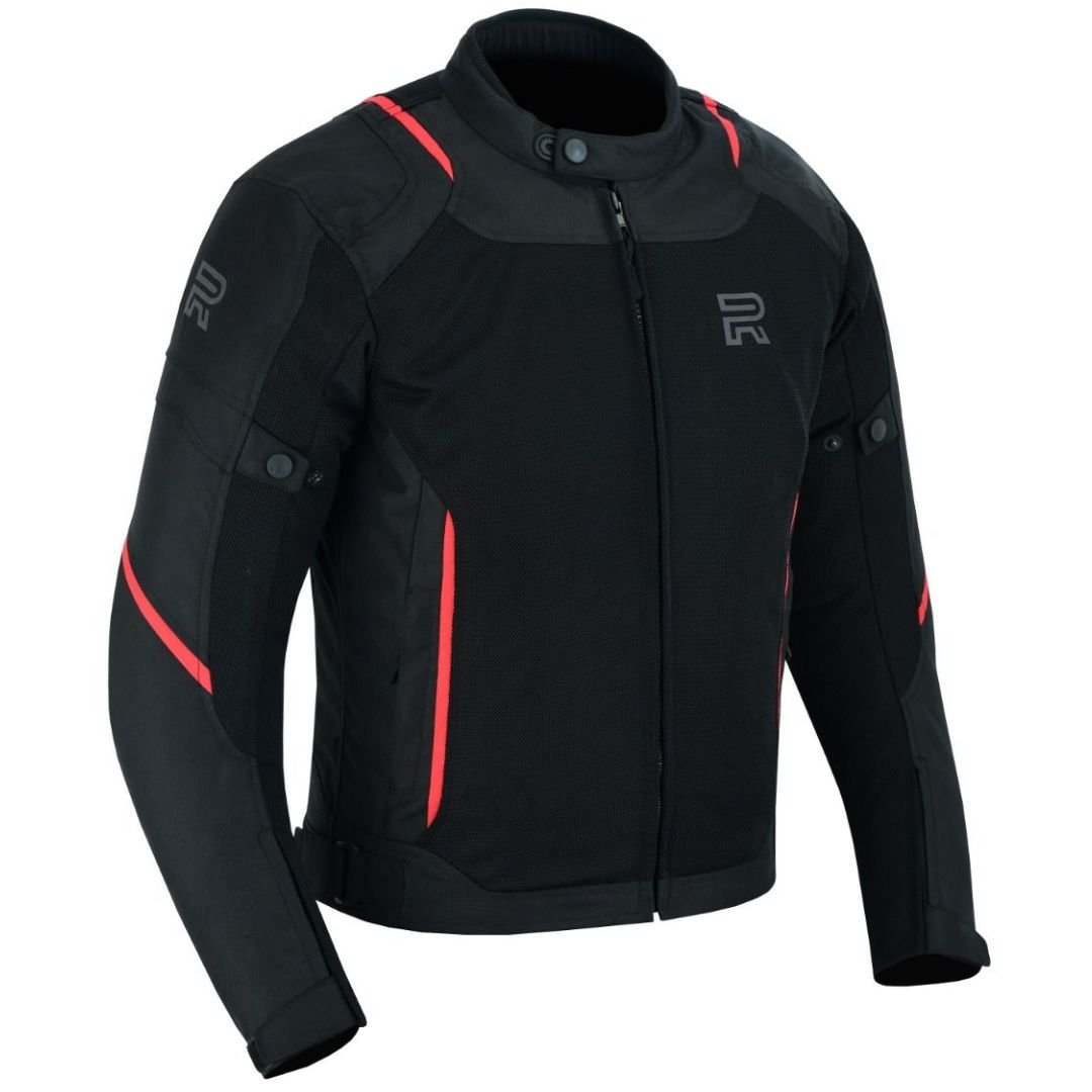 Raxus Men Summer Motorcycle Track Jacket- Red - Image 2
