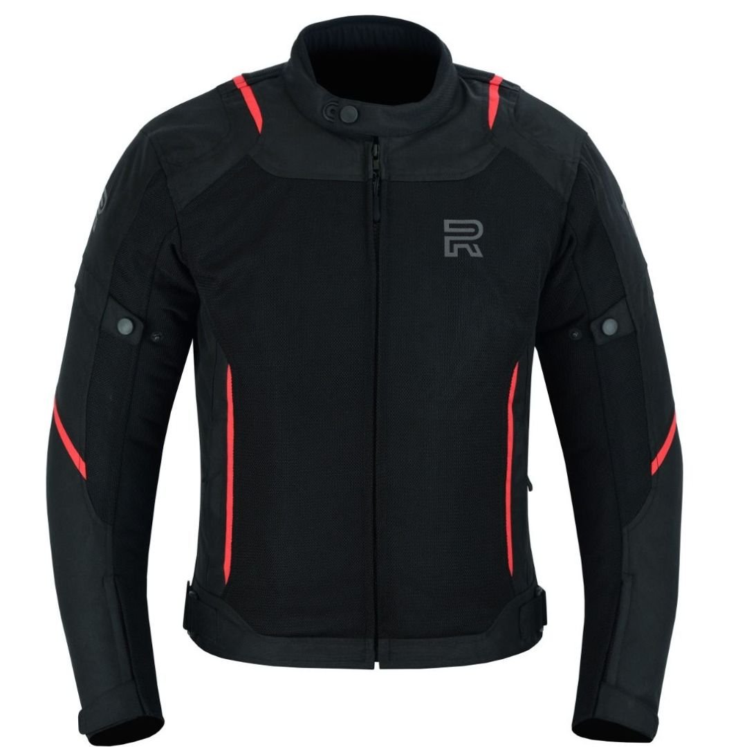 Raxus Men Summer Motorcycle Track Jacket- Red