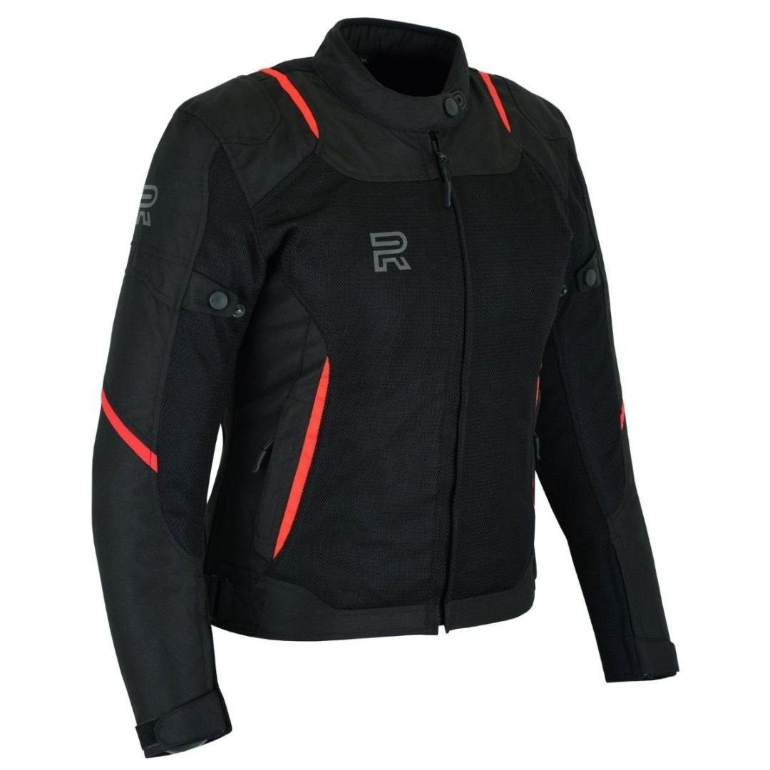 Raxus Summer Motorcycle Jacket Women Track- Red - Image 2